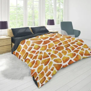 Giraffe Print Watercolor Animal Pattern Duvet Cover 1