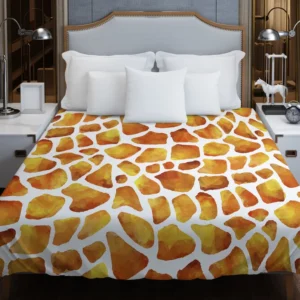 Giraffe Print Watercolor Animal Pattern Duvet Cover