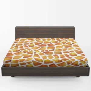 Giraffe Print Watercolor Animal Pattern Fitted Sheet 1