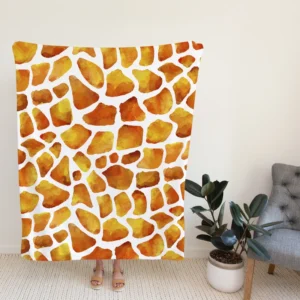 Giraffe Print Watercolor Animal Pattern Fleece Blanket