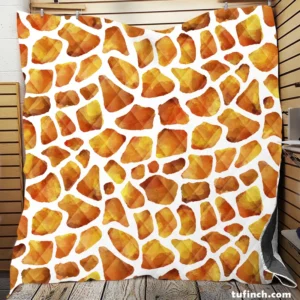 Giraffe Print Watercolor Animal Pattern Quilt Blanket