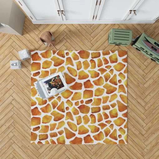 Giraffe Print Watercolor Animal Pattern Rug