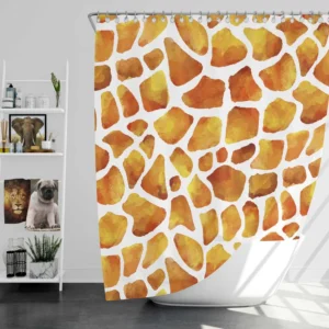 Giraffe Print Watercolor Animal Pattern Shower Curtain