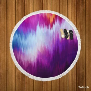 Glitch Background Data Distortion Round Beach Towel