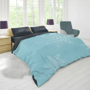 Glowing Snowflake Dendrites Pattern Duvet Cover 1