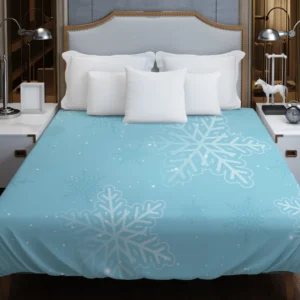 Glowing Snowflake Dendrites Pattern Duvet Cover