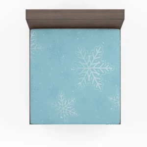 Glowing Snowflake Dendrites Pattern Fitted Sheet