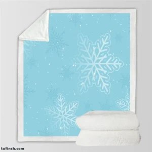 Glowing Snowflake Dendrites Pattern Sherpa Fleece Blanket