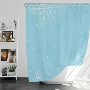 Glowing Snowflake Dendrites Pattern Shower Curtain