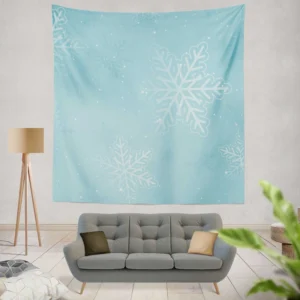 Glowing Snowflake Dendrites Pattern Wall Tapestry