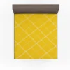 Gold Yellow White Diagonal Pattern Fitted Sheet