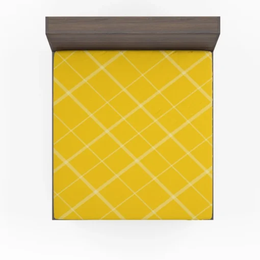 Gold Yellow White Diagonal Pattern Fitted Sheet