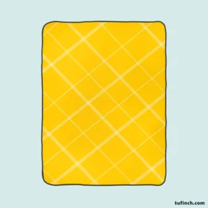 Gold Yellow White Diagonal Pattern Fleece Blanket 1