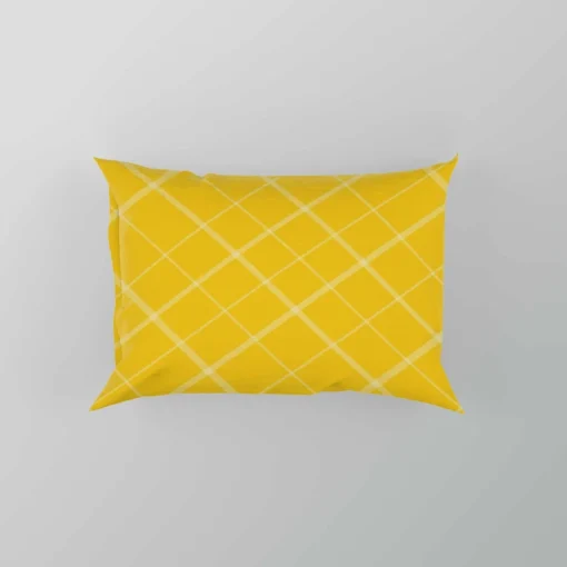 Gold Yellow White Diagonal Pattern Pillow Case