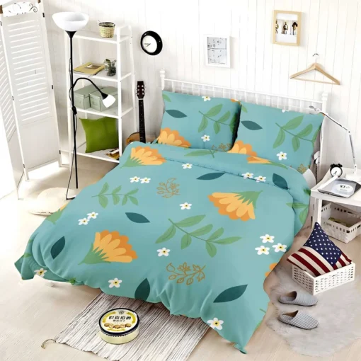 Golden Dyssodia Flowers Bedding Set