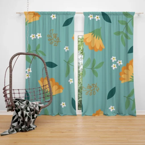 Golden Dyssodia Flowers Curtain