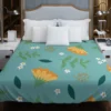 Golden Dyssodia Flowers Duvet Cover