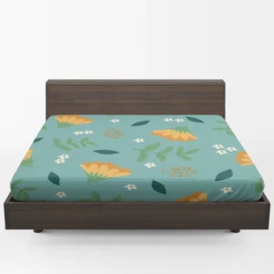 Golden Dyssodia Flowers Fitted Sheet 1