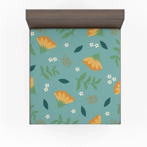 Golden Dyssodia Flowers Fitted Sheet