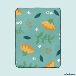 Golden Dyssodia Flowers Fleece Blanket 1