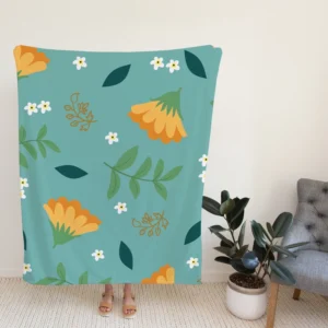 Golden Dyssodia Flowers Fleece Blanket