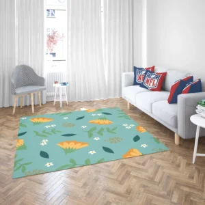 Golden Dyssodia Flowers Rug 2