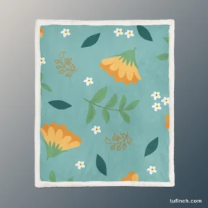 Golden Dyssodia Flowers Sherpa Fleece Blanket 1