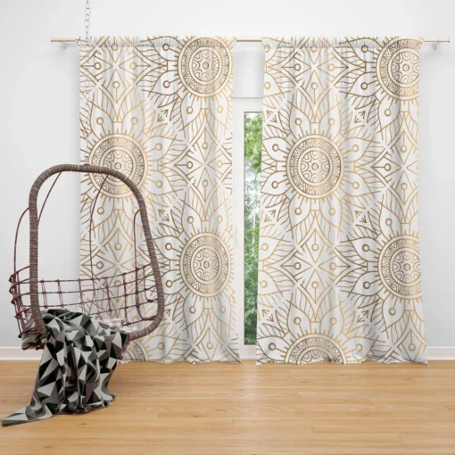 Golden Mandala Ornamental Curtain