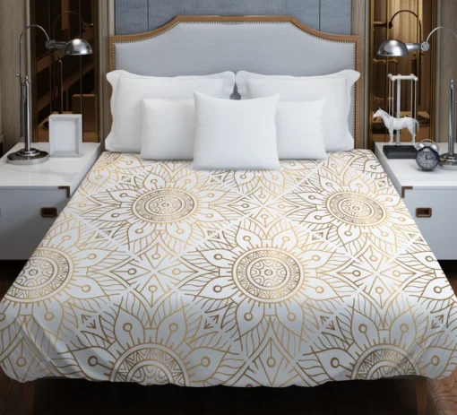 Golden Mandala Ornamental Duvet Cover