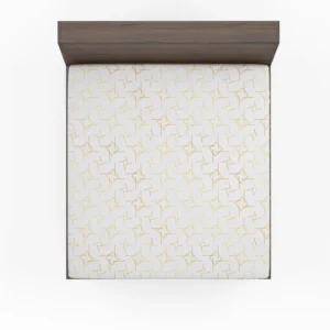 Golden Pattern with Lines and Squares Fitted Sheet