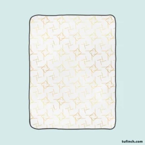 Golden Pattern with Lines and Squares Fleece Blanket 1