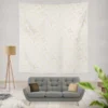 Golden Pattern with Lines and Squares Wall Tapestry