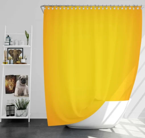 Golden Yellow Color Shower Curtain