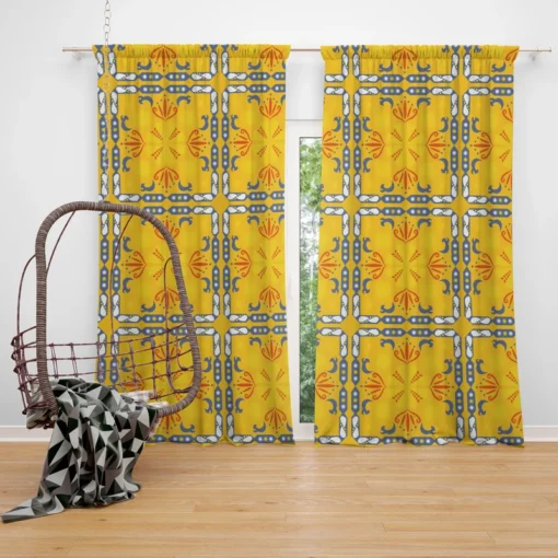 Golden Yellow Italian Design Curtain