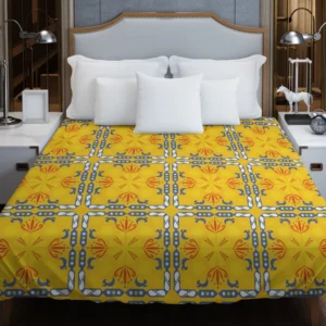 Golden Yellow Italian Design Duvet Cover