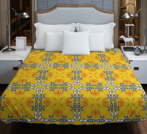 Golden Yellow Italian Design Duvet Cover