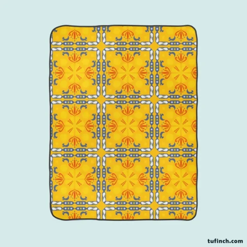 Golden Yellow Italian Design Fleece Blanket 1