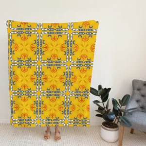 Golden Yellow Italian Design Fleece Blanket