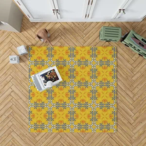 Golden Yellow Italian Design Rug