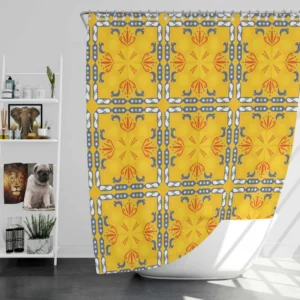 Golden Yellow Italian Design Shower Curtain