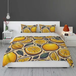 Golden Yellow Lemons Bedding Set 1