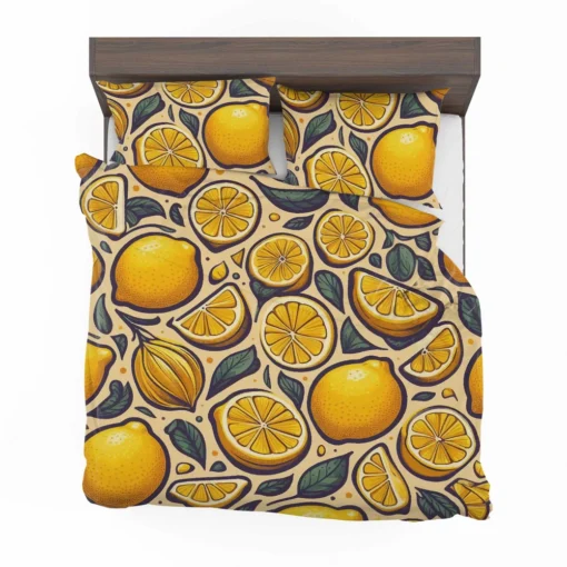 Golden Yellow Lemons Bedding Set 2