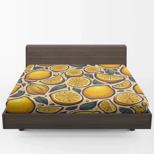 Golden Yellow Lemons Fitted Sheet 1