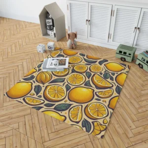 Golden Yellow Lemons Rug 1