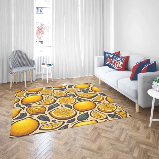 Golden Yellow Lemons Rug 2