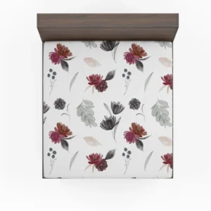 Gothic Watercolor Floral Pattern Fitted Sheet