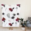 Gothic Watercolor Floral Pattern Fleece Blanket