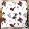 Gothic Watercolor Floral Pattern Quilt Blanket