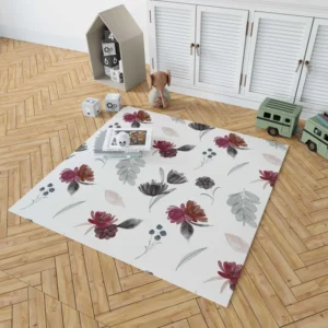 Gothic Watercolor Floral Pattern Rug 1