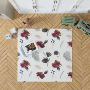 Gothic Watercolor Floral Pattern Rug